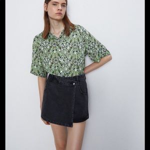 ZARA Black Denim Skort
